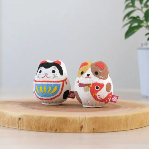 麻人形 鯛持ち猫と狛犬