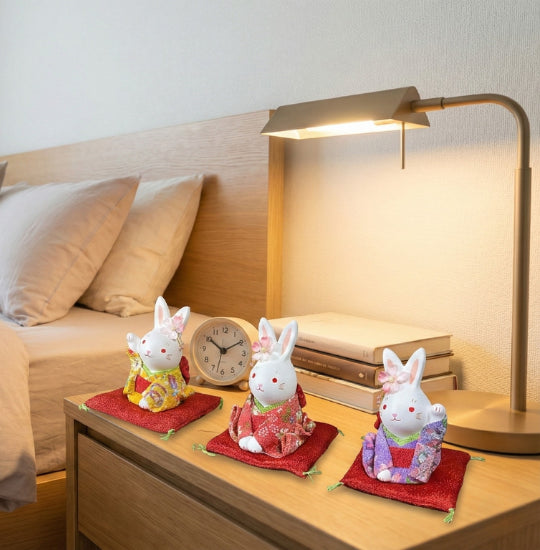 ちりめん人形 花うさぎ三人娘