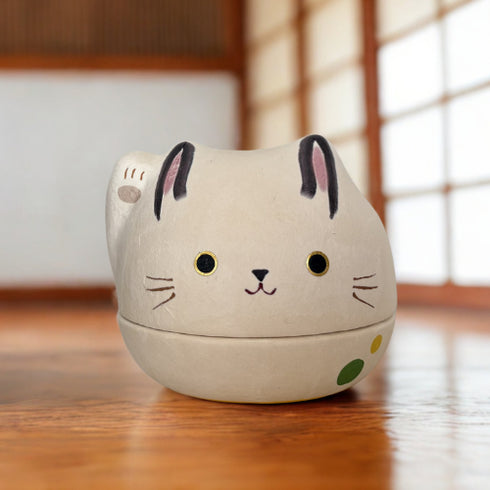 和紙張り陶器美濃まねき うさぎまる