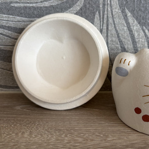和紙張り陶器美濃まねき しろねこ